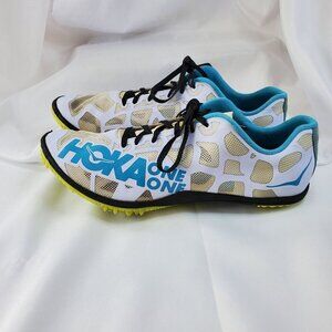 Hoka One One Mens 11.5  M Rocket Track Spikes MD Middle Distance White/Yellow